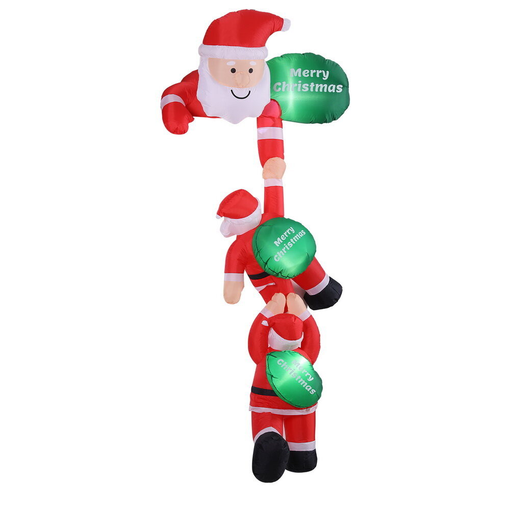 Jingle Jollys Christmas Inflatable Climbing Santa 2.5M Height LED Decorations