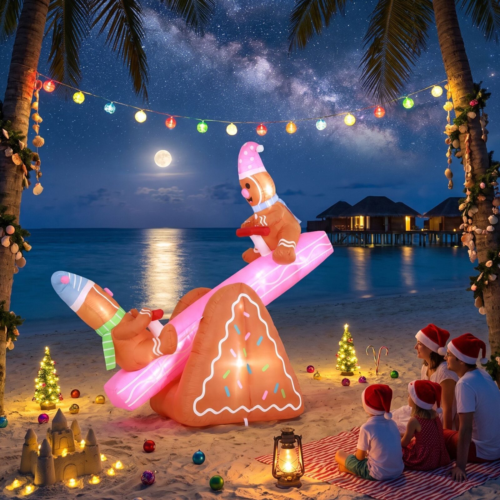 Jingle Jollys Christmas Inflatable Seesaw 1.8M Height LED Outdoor Decorations