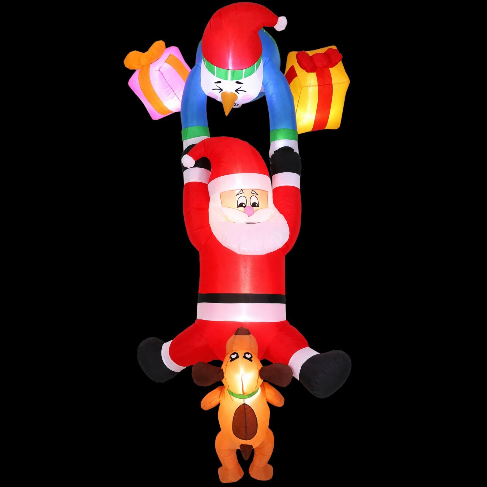 Jingle Jollys Christmas Inflatable Climbing Santa 3.5M Height LED Decorations