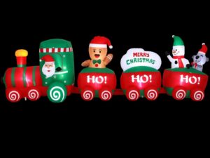 Jingle Jollys Christmas Inflatable Santa Train 3.6M Length LED Decorations