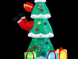 Jingle Jollys Christmas Inflatable Santa Tree 2.5M Height Flashing Light