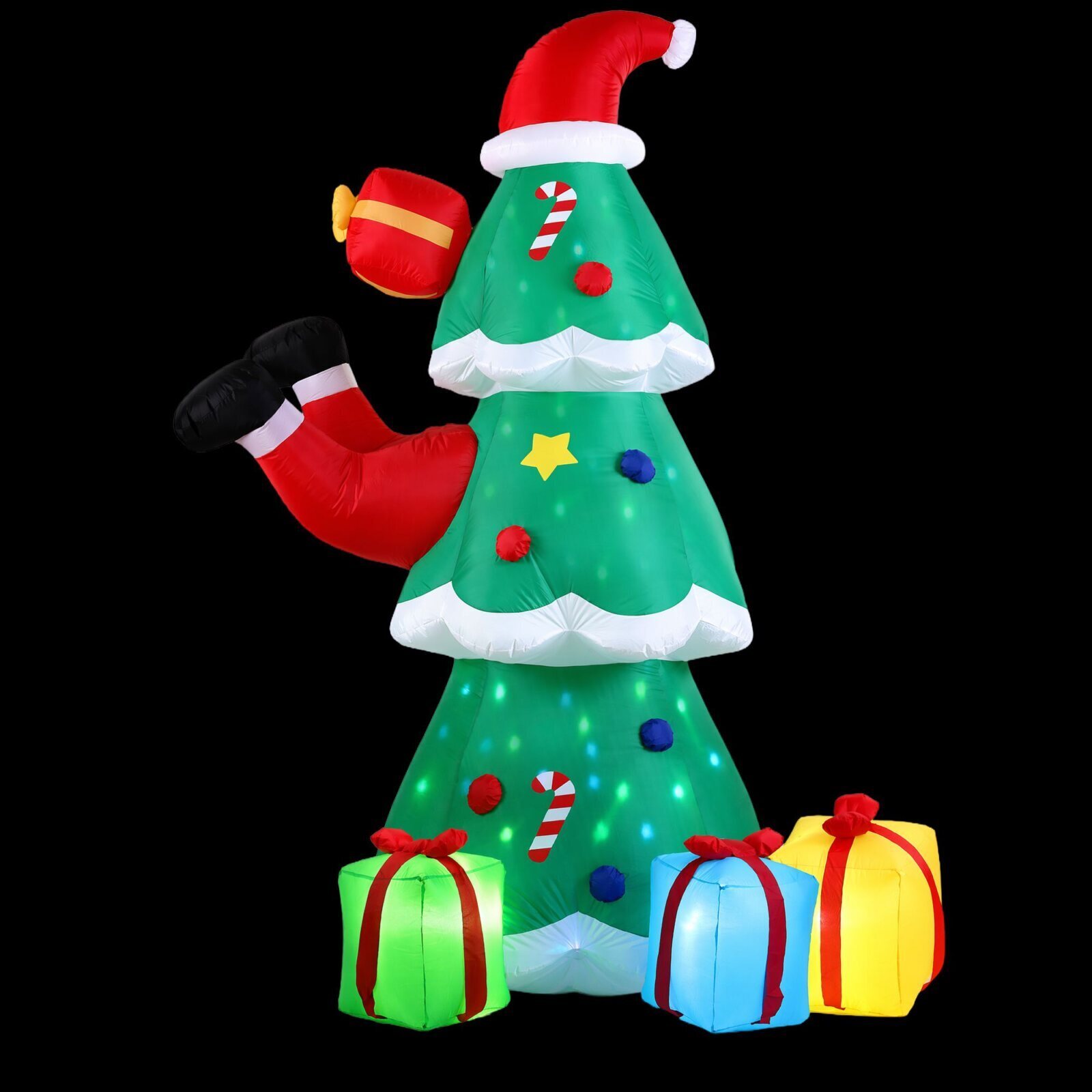 Jingle Jollys Christmas Inflatable Santa Tree 2.5M Height Flashing Light