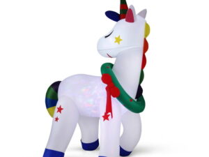 Jingle Jollys Christmas Inflatable Unicorn 1.8M Tall Outdoor Decorations