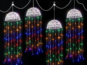 Jingle Jollys Christmas Lights Solar Jellyfish 4Pcs Garden Decorative