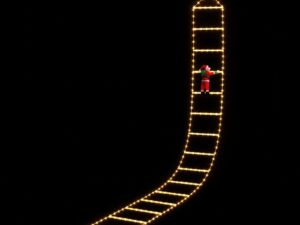 Jingle Jollys Christmas Ladder Lights Santa 3.4m 328LED Hanging Decor Warm White