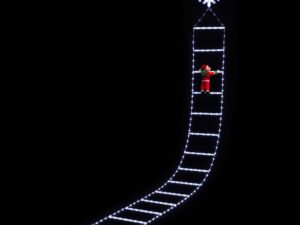 Jingle Jollys Christmas Ladder Lights Santa 3.4m 328LED Hanging Decor Cool White