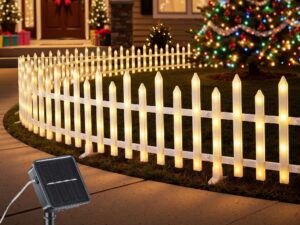 Jingle Jollys 3m Solar Christmas Fence Lights Outdoor Garden Path Decor Warm