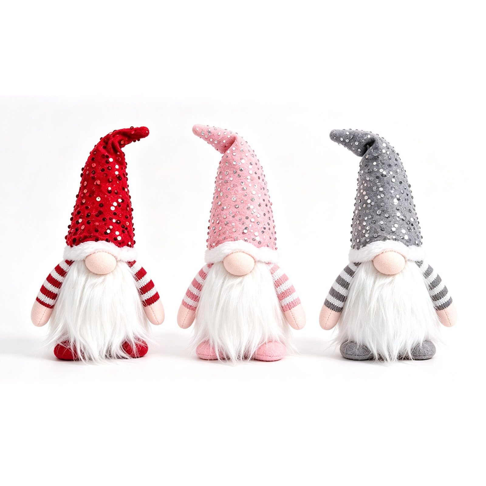 Jingle Jollys Christmas Gnomes Light Up Christmas Decorations Plush Goblin 3pc