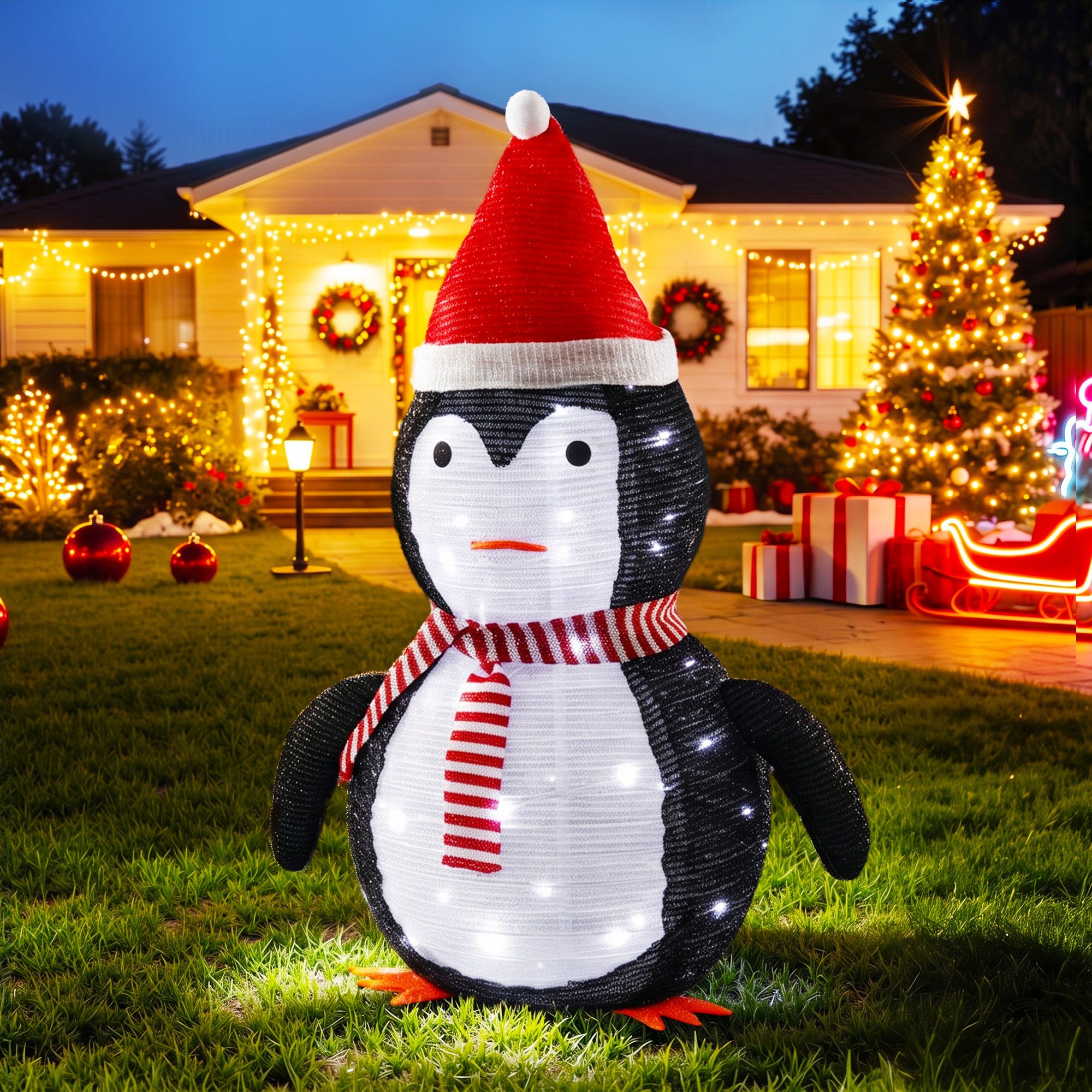Jingle Jollys Christmas Penguin Light LED Christmas Decoration Pop Up Christmas