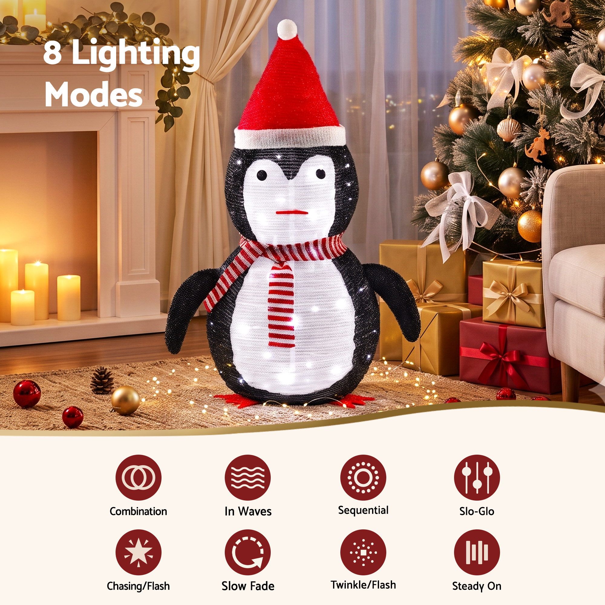 Jingle Jollys Christmas Penguin Light LED Christmas Decoration Pop Up Christmas