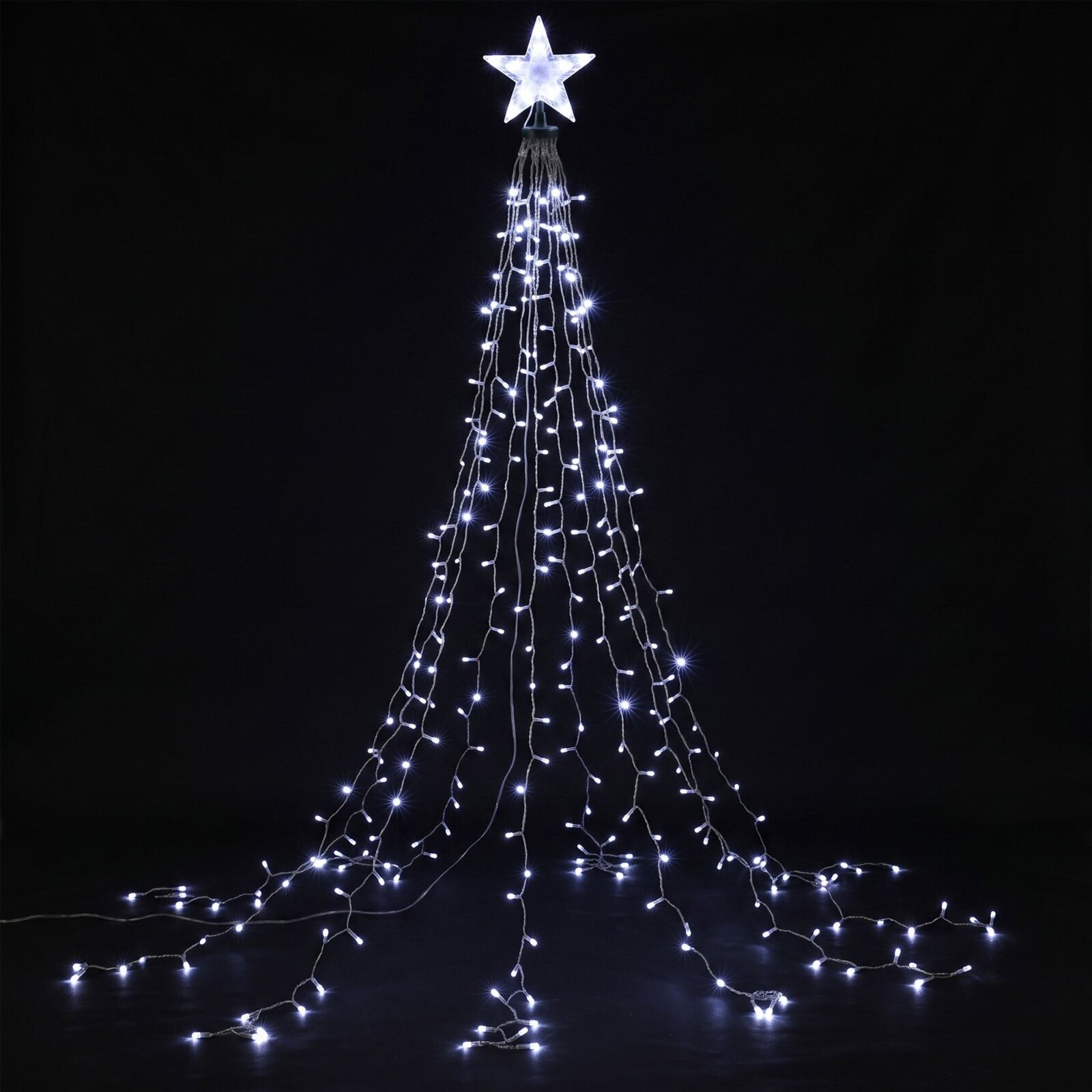 Jingle Jollys 2.5M Christmas Tree Lights Christmas Lights Tree Topper Waterfall