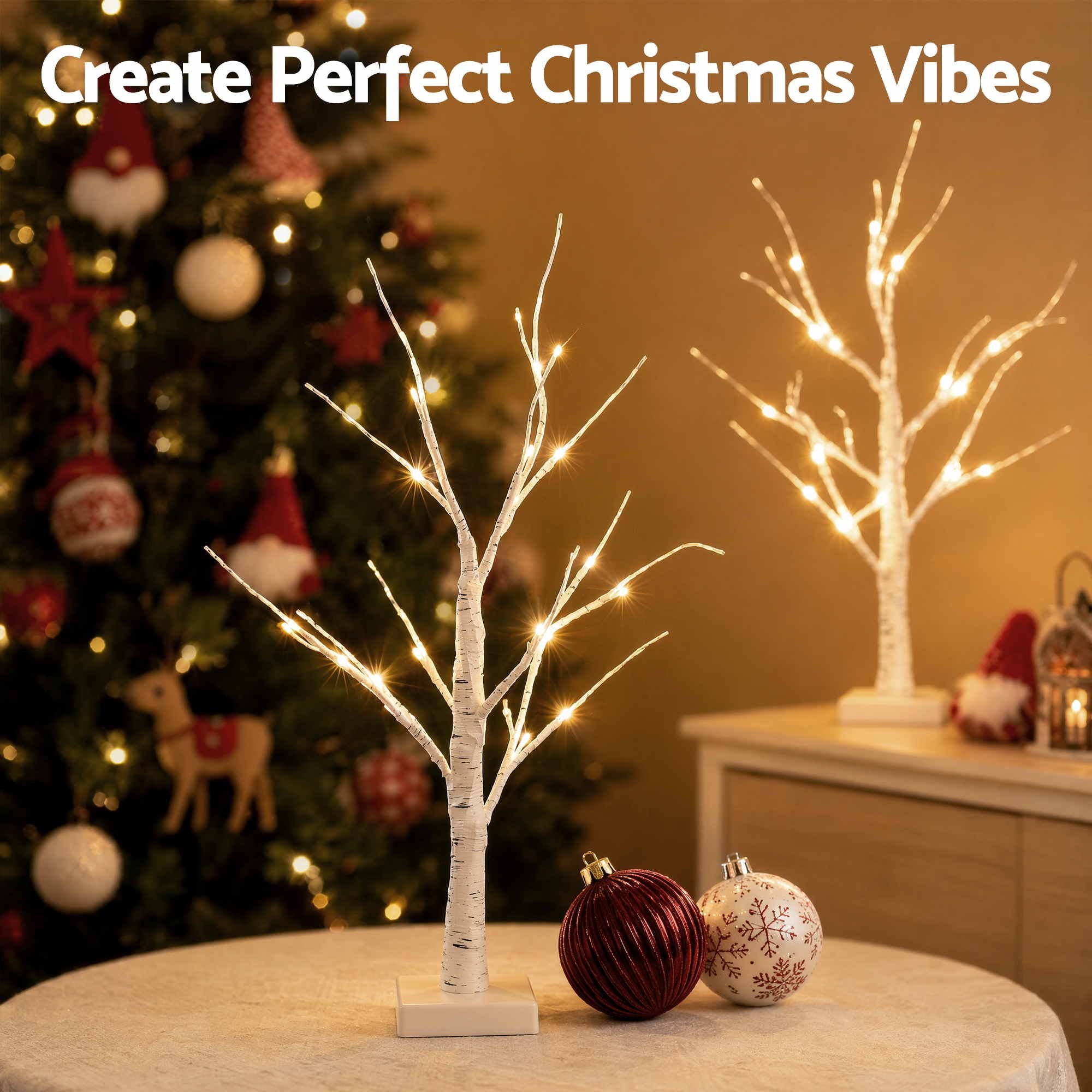 Jingle Jollys Lighted Branch Tree Christmas Decorations Warm White Christmas