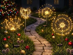 Jingle Jollys 4 Pack Christmas Lights Solar Firework Outdoor Garden Lights DIY