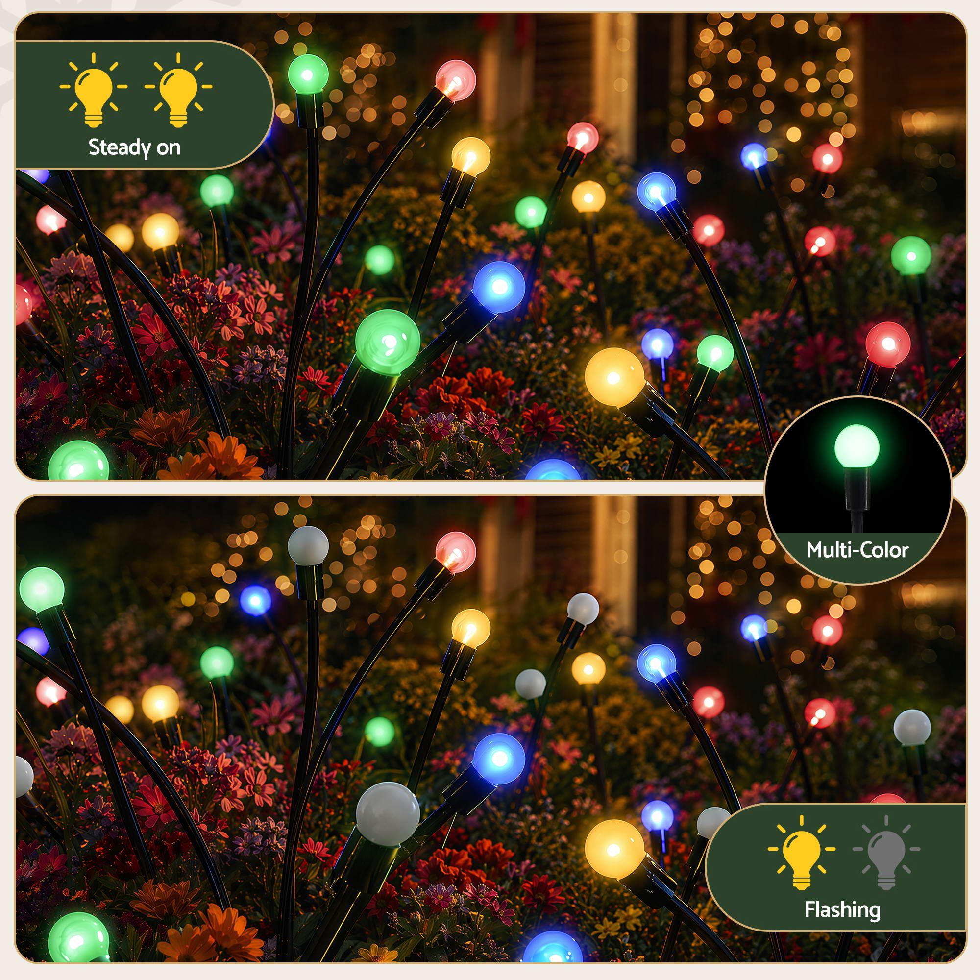 Jingle Jollys Christmas Lights Solar Firefly Lights Garden Decoration Path