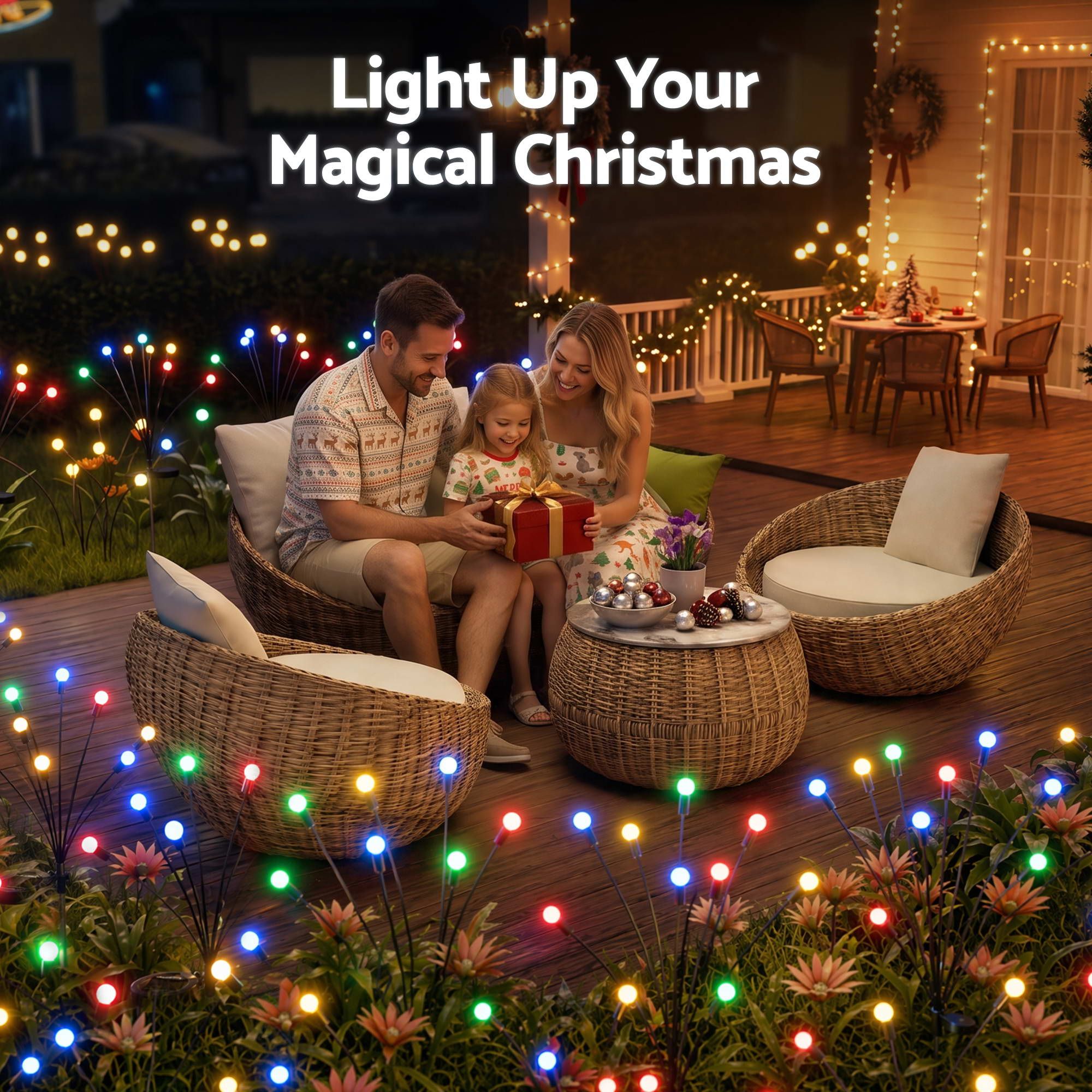Jingle Jollys Christmas Lights Solar Firefly Lights Garden Decoration Path