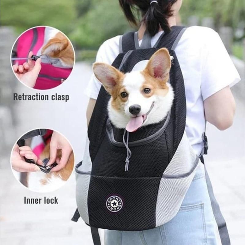 Breathable Mesh Pet Carrier Backpack For Dogs Cats Hiking Travel - Blue S