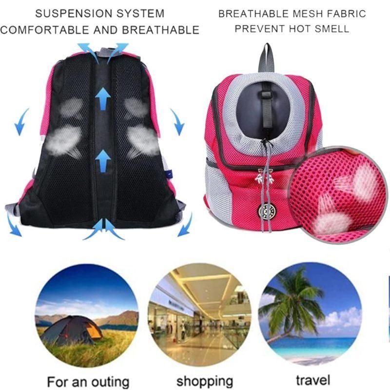 Breathable Mesh Pet Carrier Backpack For Dogs Cats Hiking Travel - Blue S