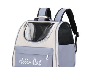 Pet Carrier Backpack Breathable Large ty Cat Travel Bag Blue