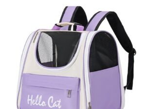 Pet Carrier Backpack Breathable Large ty Cat Travel Bag Purple