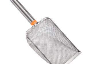 Stainless Steel Cat Litter Scoop Fine Mesh 2mm Sifter Heavy Duty Scooper Orange