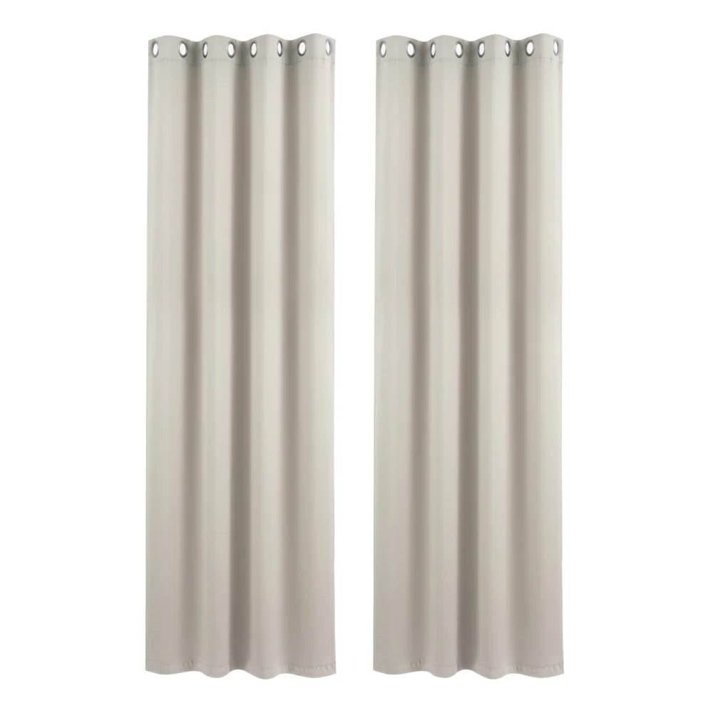 Artiss Blockout Curtains 2X 132x213cm Thermal Insulated Eyelet Drapes Beige