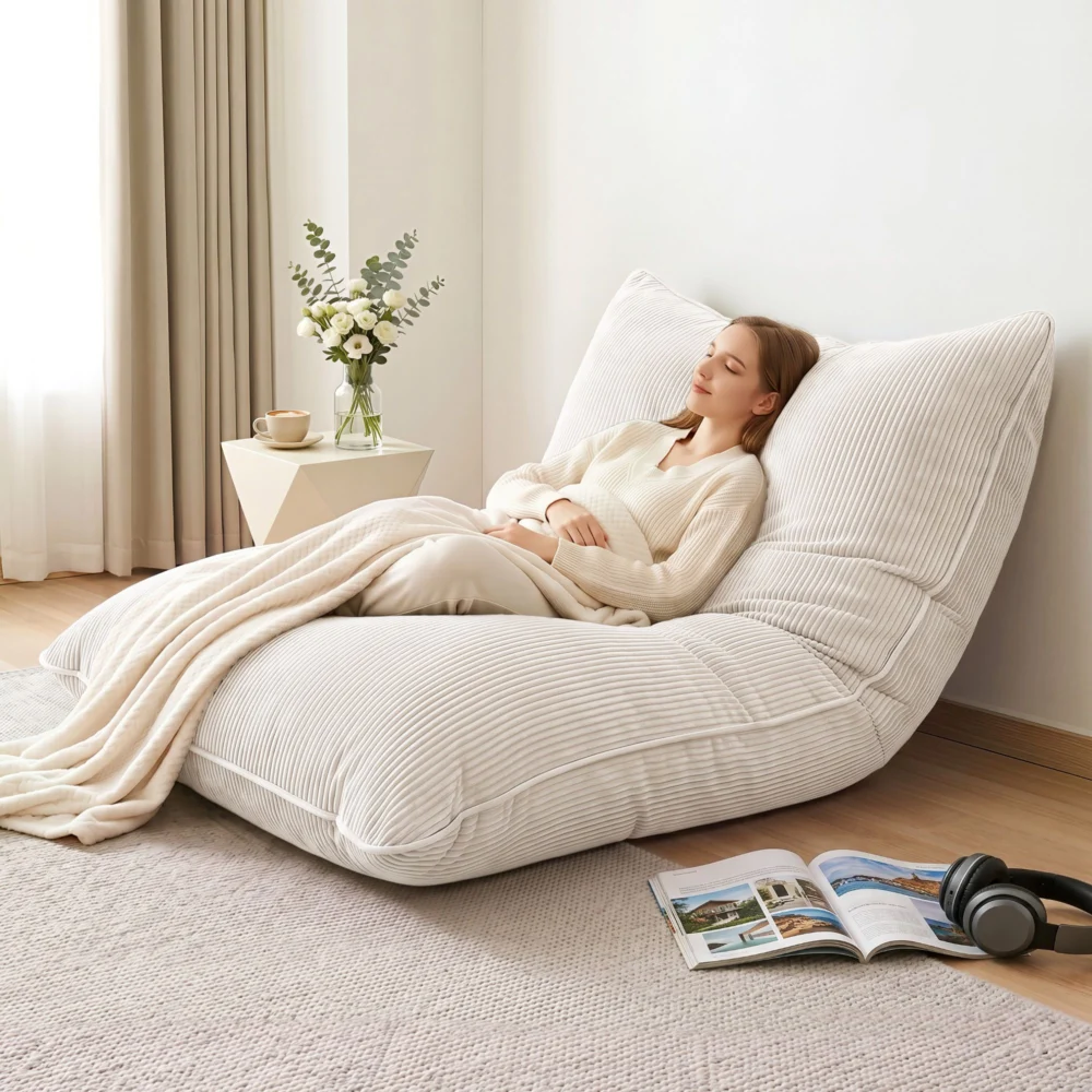 Artiss 3 in 1 Bean Bag Chair Cover (No Filler) Convertible Bean Bag for Adults