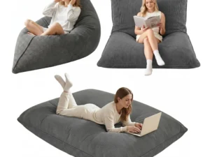 Artiss 3 in 1 Bean Bag Chair Cover (No Filler) Convertible Bean Bag for Adults