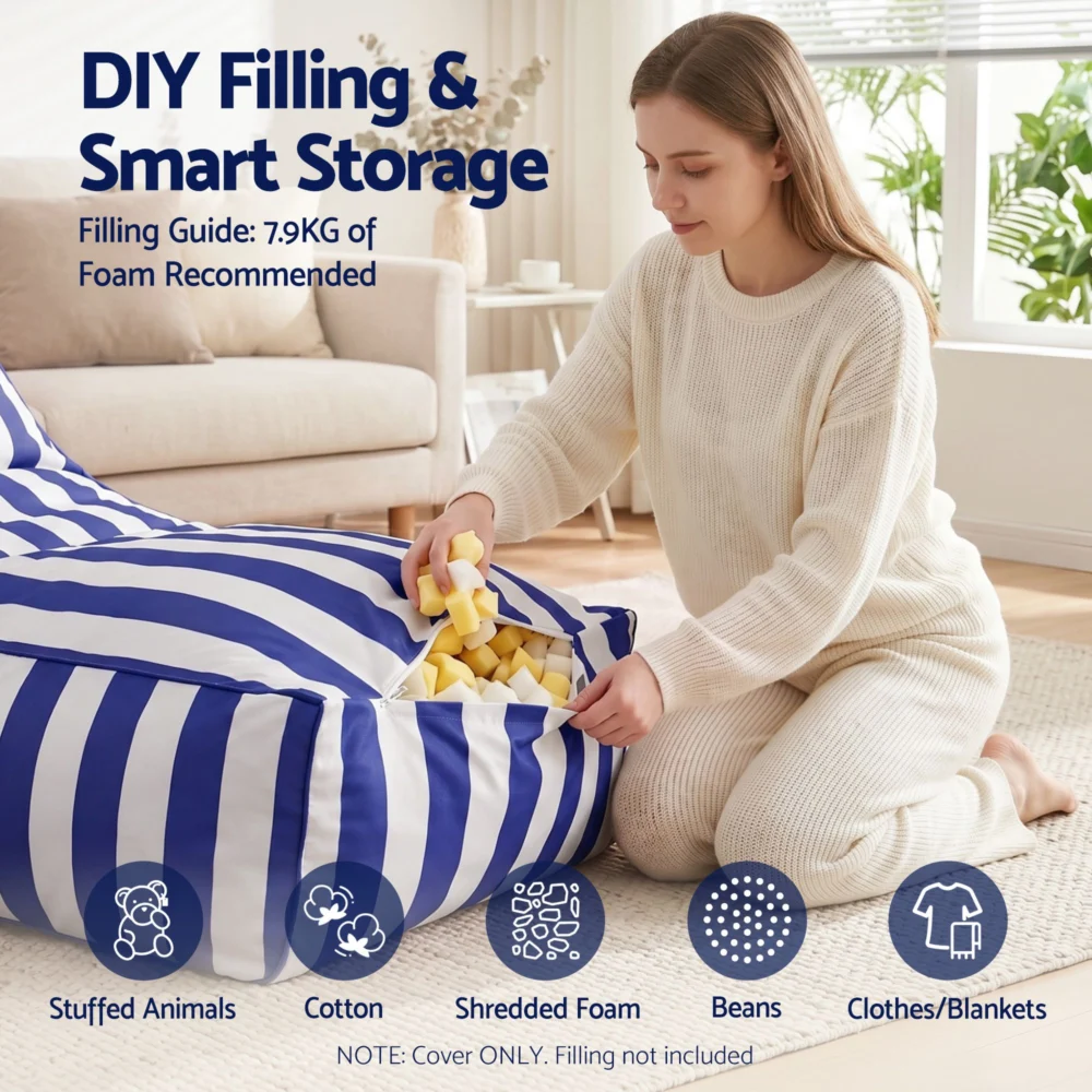 Artiss Outdoor Bean Bag Chair Cover (No Filler) Splash-Proof Beanbag Lounge