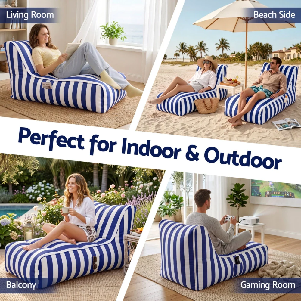 Artiss Outdoor Bean Bag Chair Cover (No Filler) Splash-Proof Beanbag Lounge