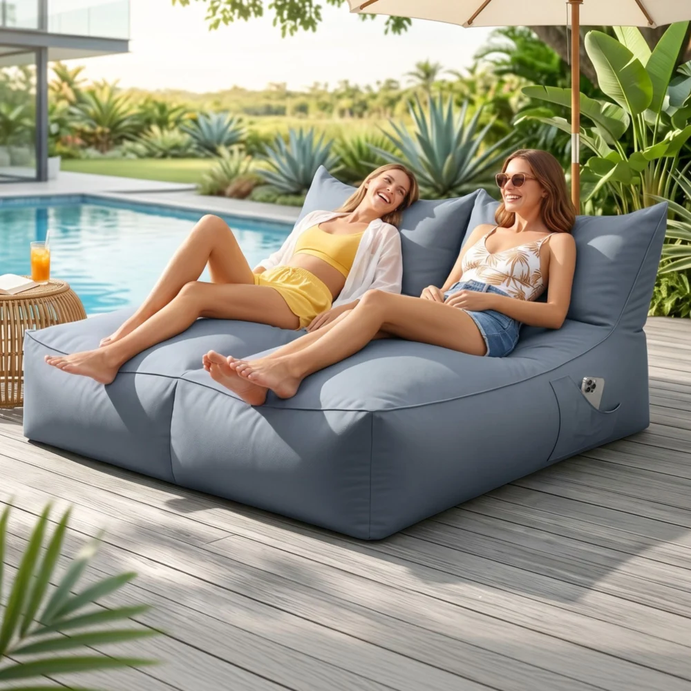 Artiss Outdoor Bean Bag Chair Cover (No Filler) 2 Seater Beanbag Lounge
