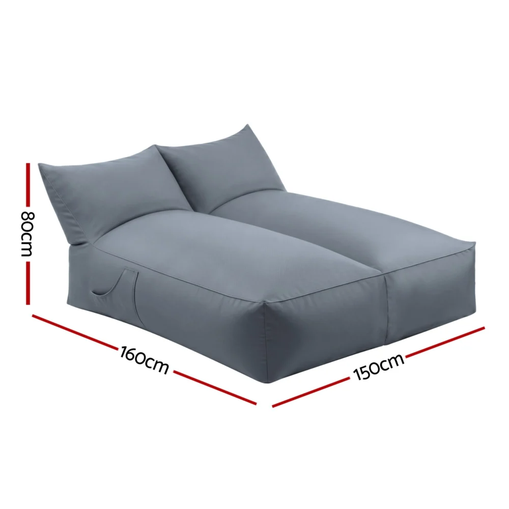 Artiss Outdoor Bean Bag Chair Cover (No Filler) 2 Seater Beanbag Lounge