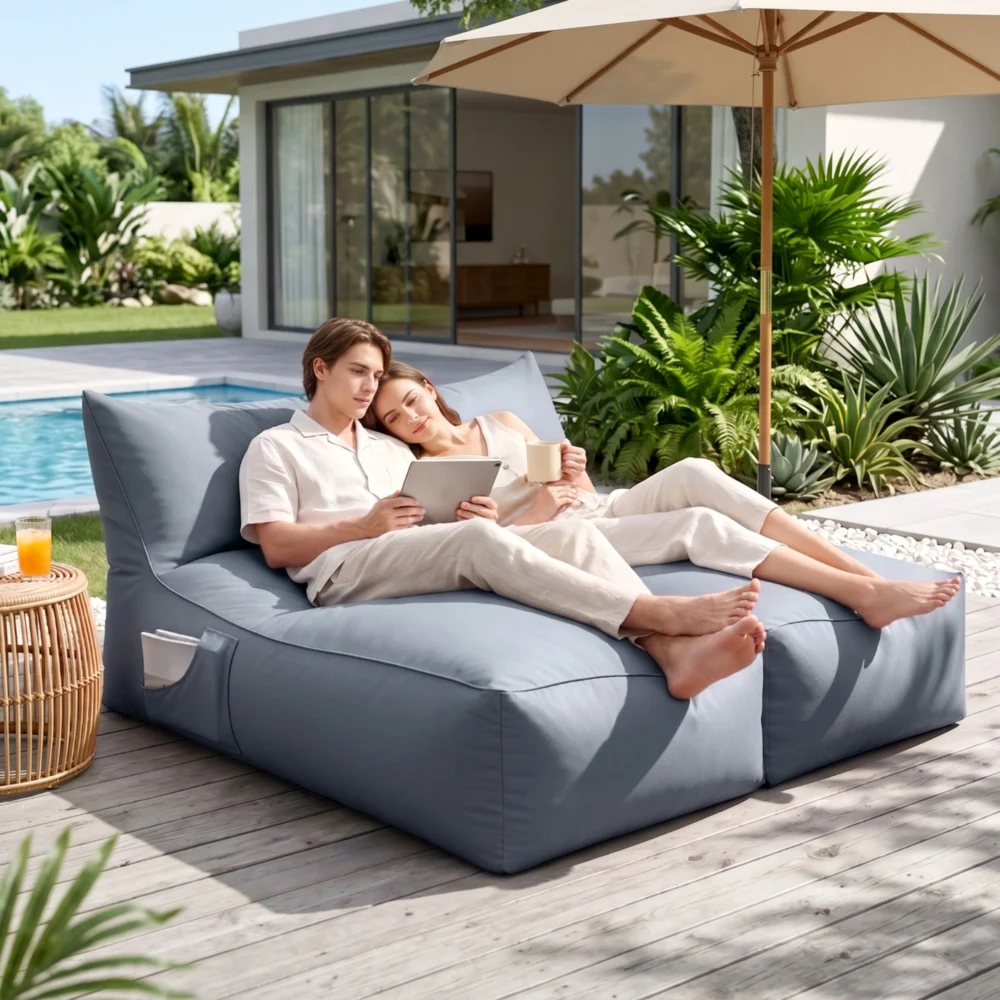 Artiss Outdoor Bean Bag Chair Cover (No Filler) 2 Seater Beanbag Lounge