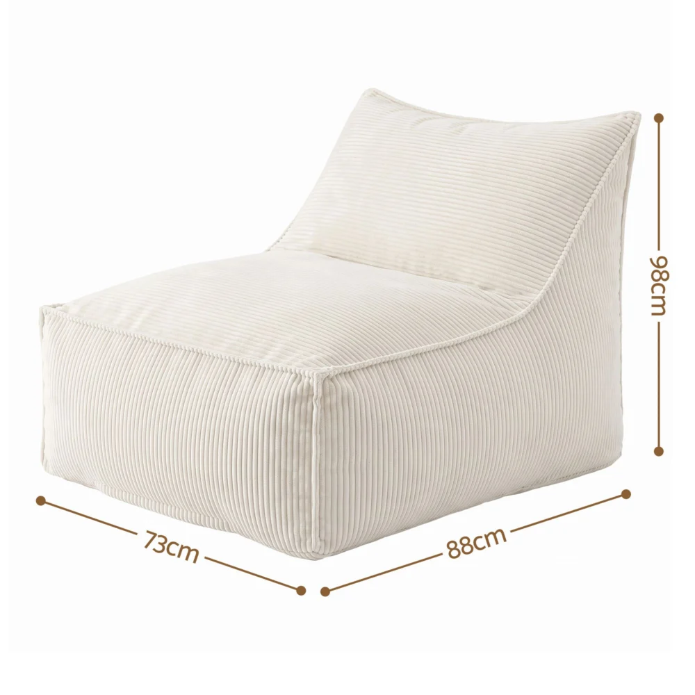 Artiss Bean Bag Chair Cover (No Filler) Soft Corduroy Stuffed Animal Storage