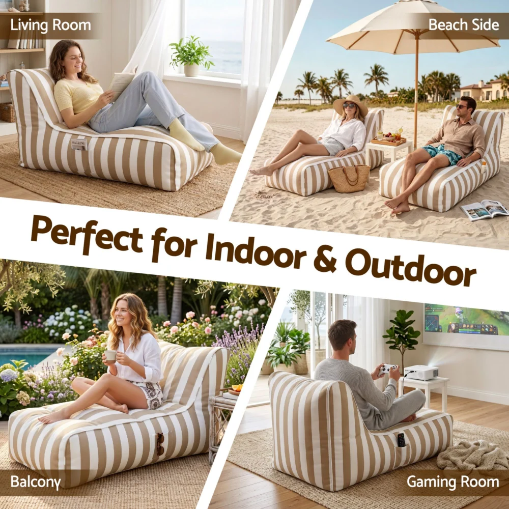 Artiss Outdoor Bean Bag Chair Cover (No Filler) Splash-Proof Beanbag Lounge
