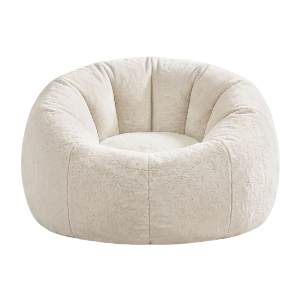 Artiss Bean Bag Chair Cover (No Filler) Soft Faux Fur Beanbag Cover Large Round