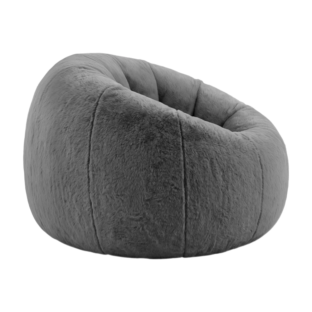Artiss Bean Bag Chair Cover (No Filler) Soft Faux Fur Beanbag Cover Large Round