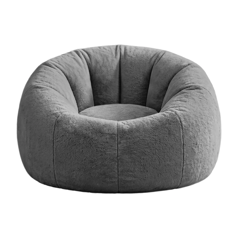 Artiss Bean Bag Chair Cover (No Filler) Soft Faux Fur Beanbag Cover Large Round
