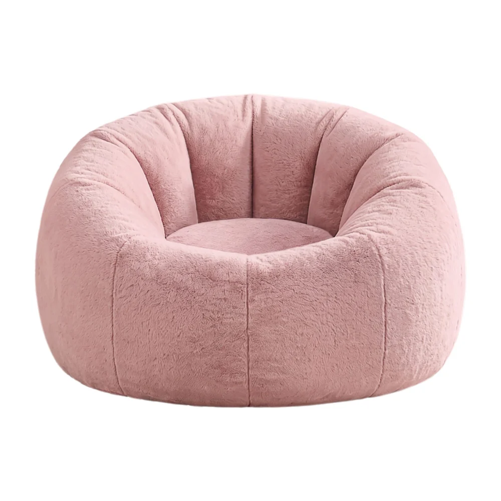 Artiss Bean Bag Chair Cover (No Filler) Soft Faux Fur Beanbag Cover Large Round