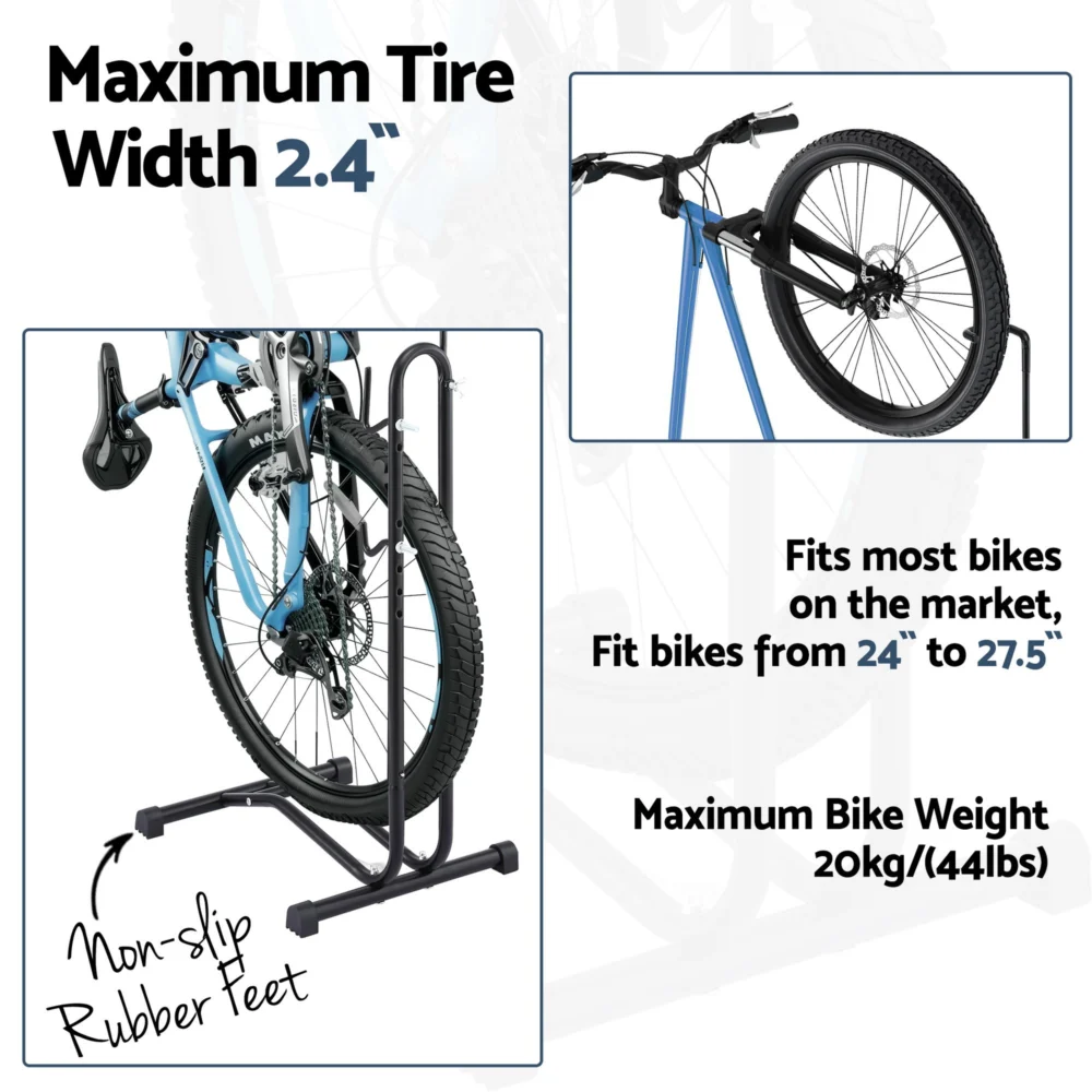 Weisshorn 4-in-1 Bike Parking Stand Vertical Floor Storage Rack for 24"-27.5"