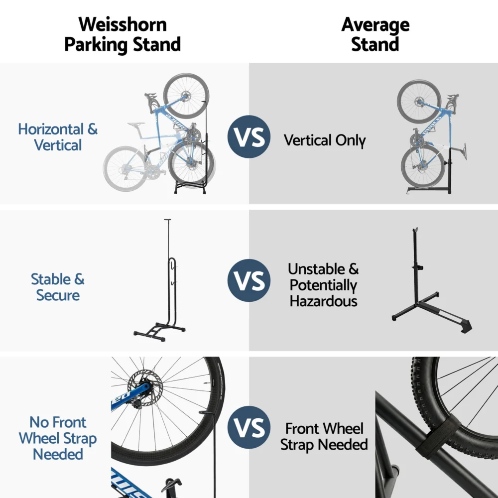 Weisshorn 4-in-1 Bike Parking Stand Vertical Floor Storage Rack for 24"-27.5"