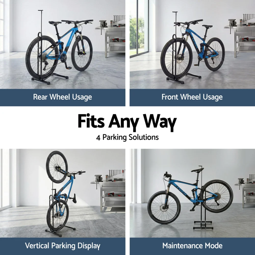 Weisshorn 4-in-1 Bike Parking Stand Vertical Floor Storage Rack for 24"-27.5"