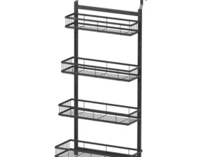 Artiss Over Door Bathroom Rack Hanging Organiser 4 Tier No Drill 91cm Black