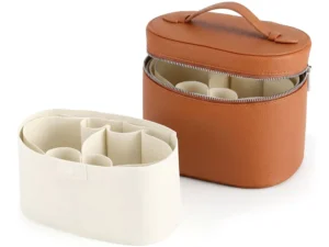 Embellir Makeup Case for Women Travel PU Cosmetic Organizer Brown