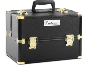 Embellir Portable Cosmetic Beauty Makeup Case - Black & Gold