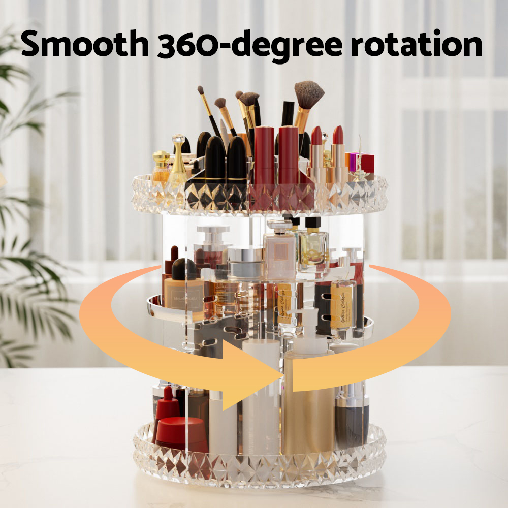 Embellir Makeup Organizer Acrylic Rotating Cosmetic Organizer Storage Display