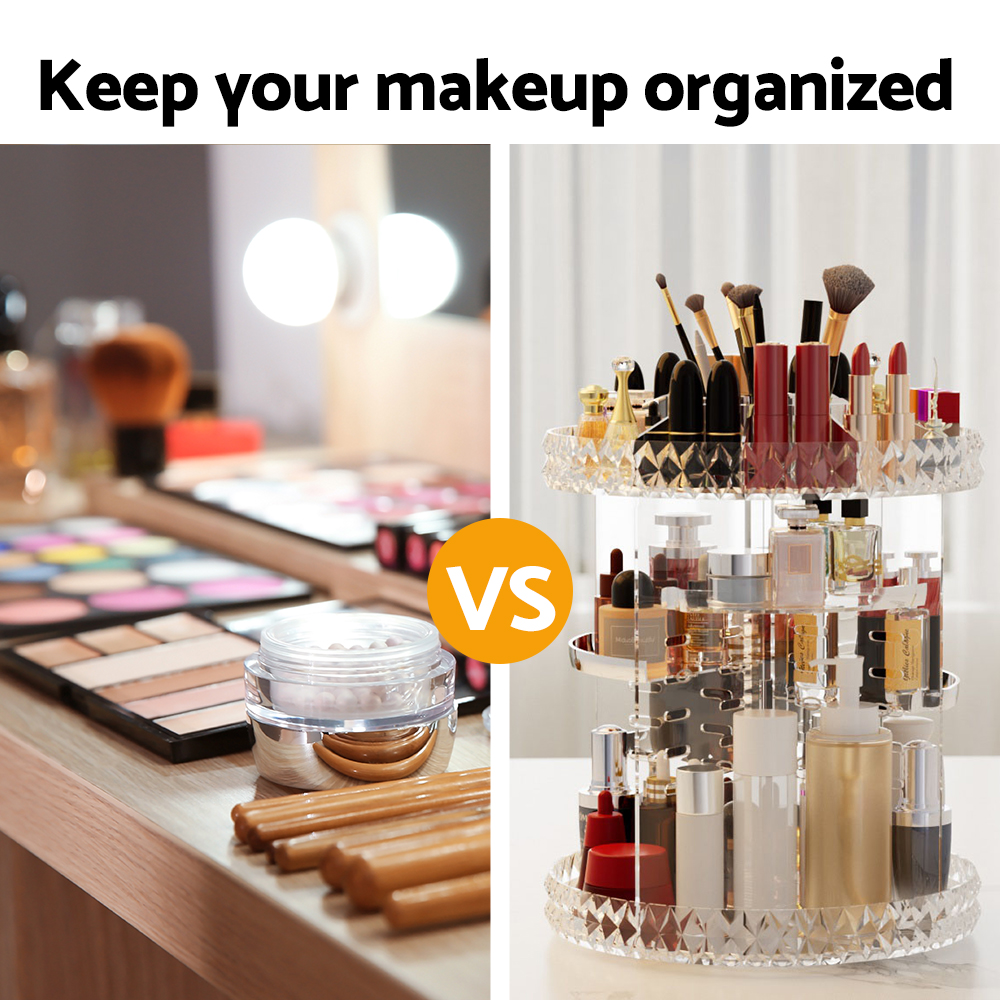 Embellir Makeup Organizer Acrylic Rotating Cosmetic Organizer Storage Display
