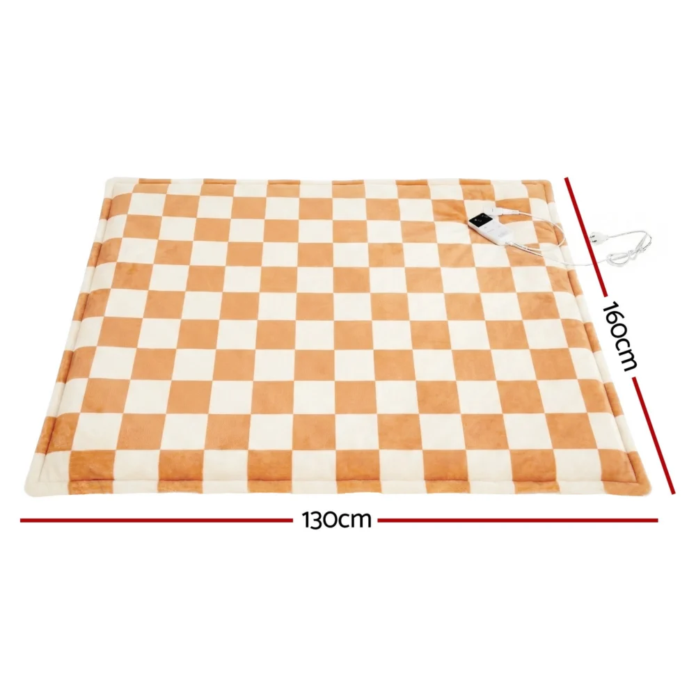 Giselle Electric Throw Rug Dual Side Fleece Flannel Heated Blanket Yellow