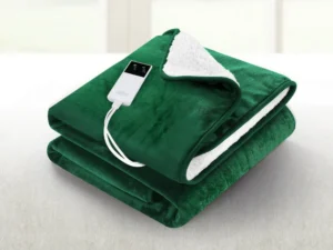 Giselle Electric Throw Rug Heated Blanket Double Sided Green