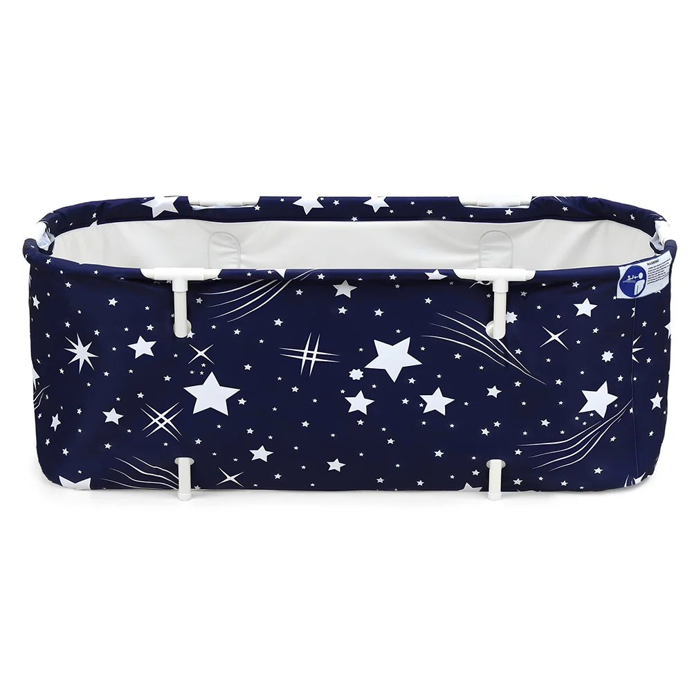 Weisshorn Foldable Bathtub PVC SPA Bucket Inflatable Cushion 134x65cm Star Navy