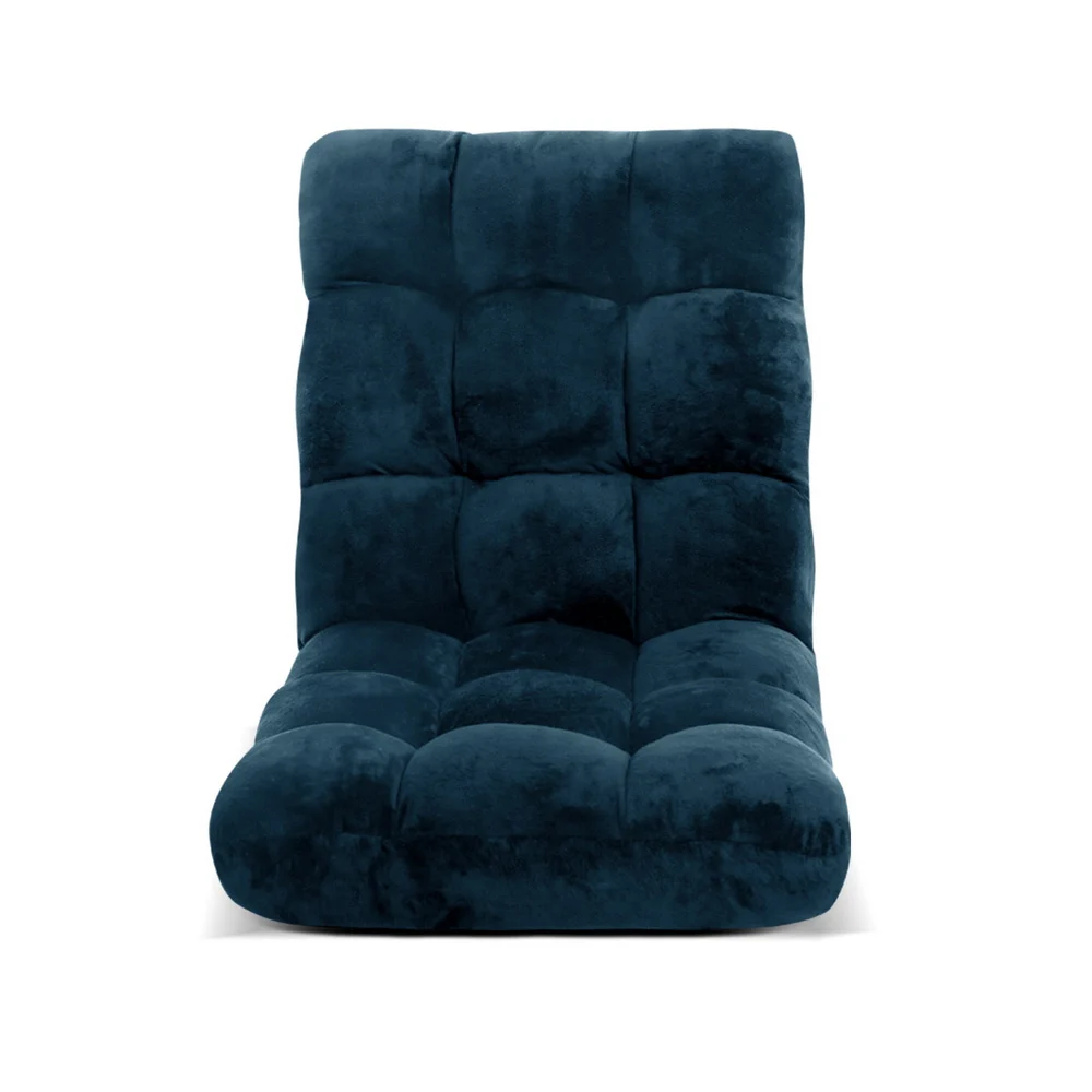 Artiss Floor Lounge Sofa Bed Flannel Fabric Navy